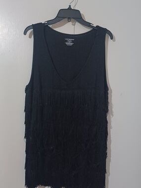 Lane Bryant Black Fringe Tank Top
